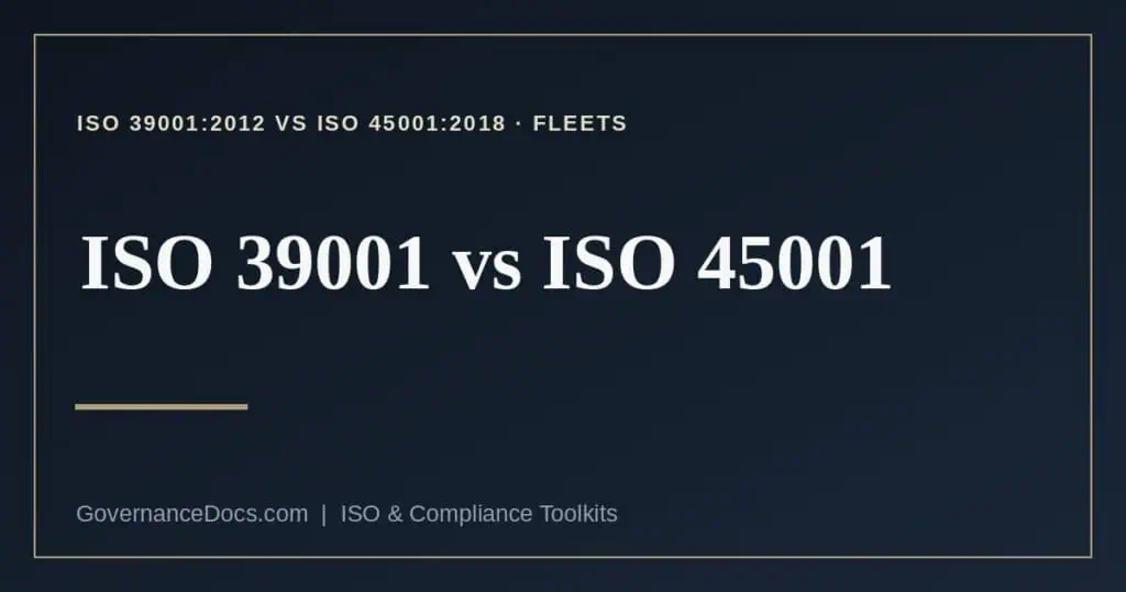 ISO 39001 vs ISO 45001 explained