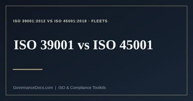 ISO 39001 vs ISO 45001 explained
