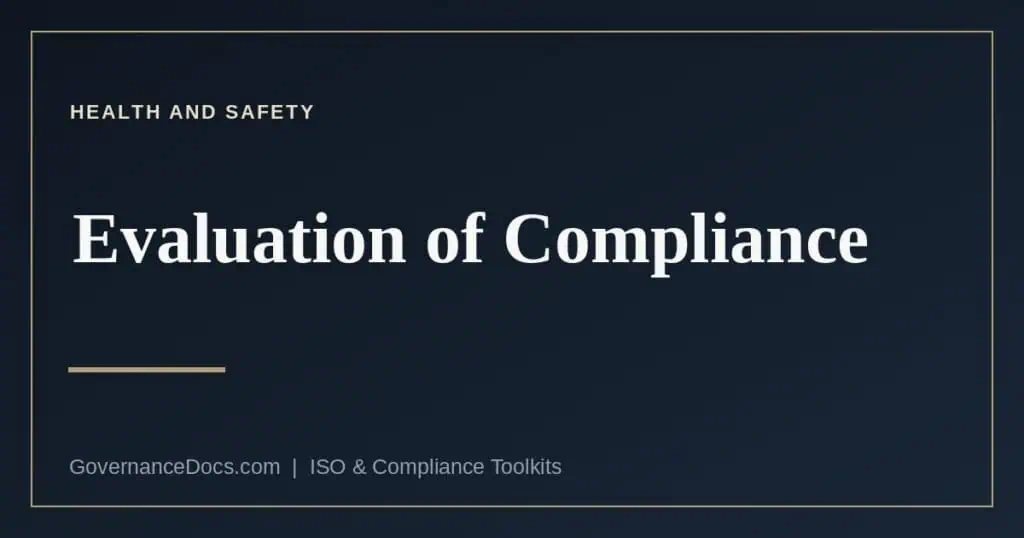 The ISO 45001 evaluation of compliance