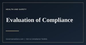 The ISO 45001 evaluation of compliance