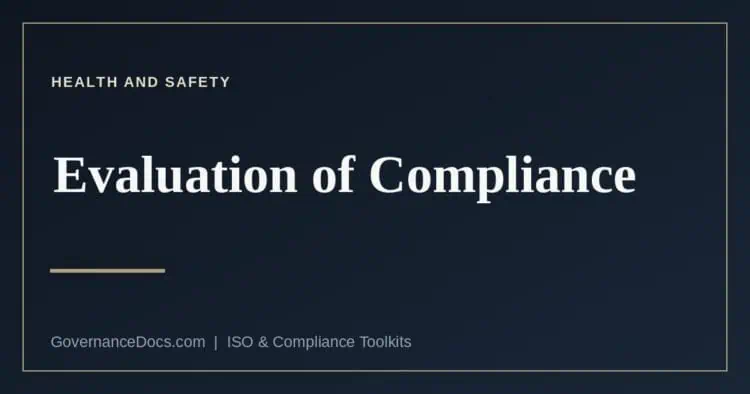The ISO 45001 evaluation of compliance