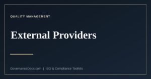 External providers under ISO 9001 clause 8.4