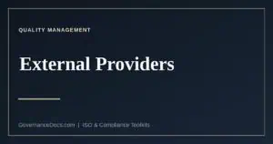 External providers under ISO 9001 clause 8.4