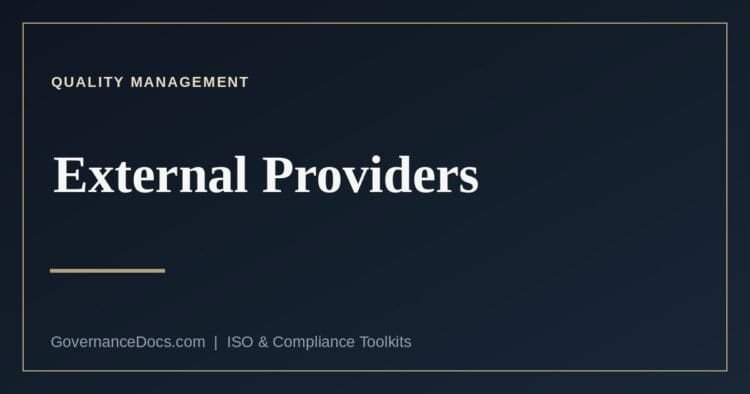 External providers under ISO 9001 clause 8.4