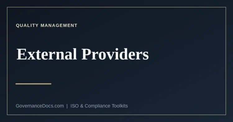 External providers under ISO 9001 clause 8.4