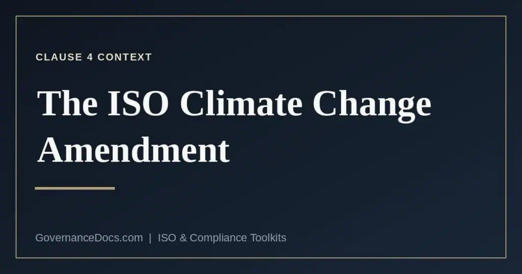 ISO climate change amendment to clauses 4.1 and 4.2