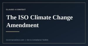 ISO climate change amendment to clauses 4.1 and 4.2