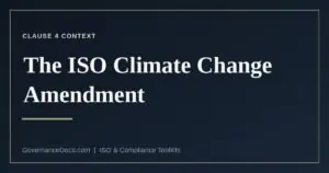 ISO climate change amendment to clauses 4.1 and 4.2