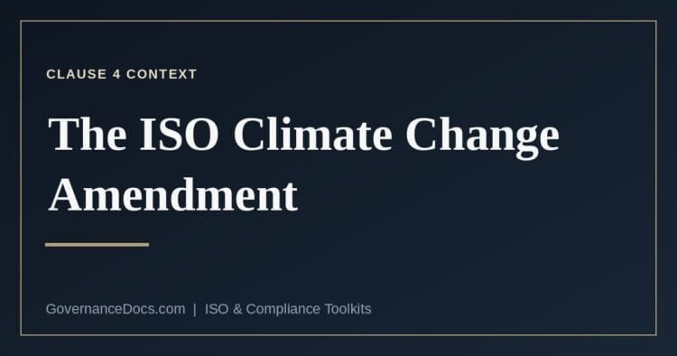 ISO climate change amendment to clauses 4.1 and 4.2