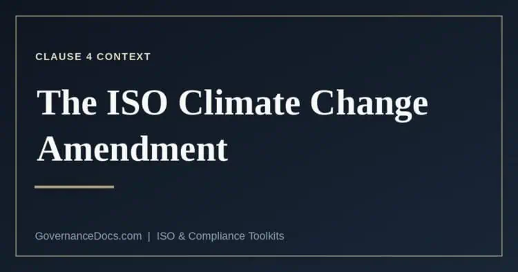 ISO climate change amendment to clauses 4.1 and 4.2