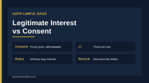 Legitimate interest vs consent comparison infographic