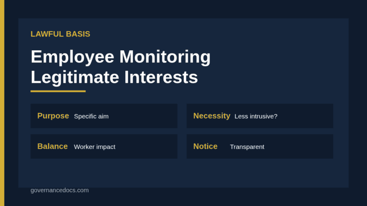 Employee monitoring legitimate interests assessment weighing employer and worker interests