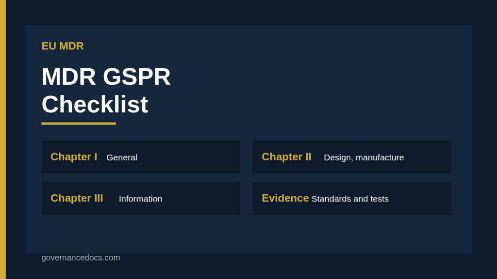 MDR GSPR checklist infographic