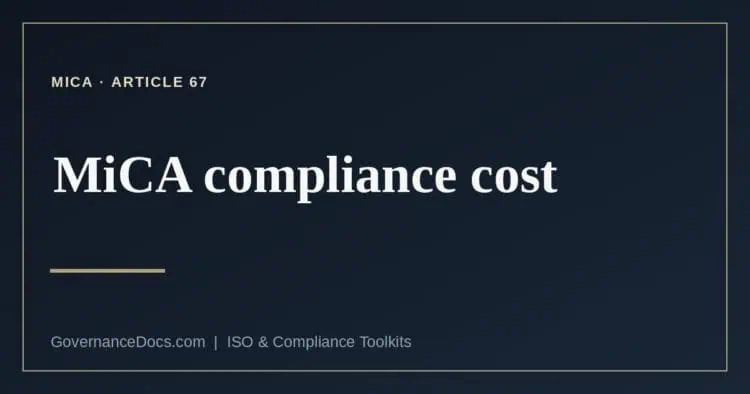 MiCA compliance cost explained