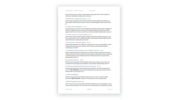 NERC CIP Toolkit sample — GDL-CIP-SMC-001 Cyber Security Policy — High and Medium Impact