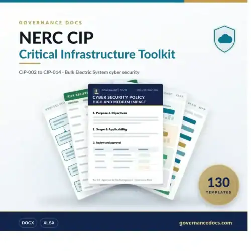 NERC CIP Toolkit — 130 CIP compliance templates covering the thirteen enforceable CIP standards
