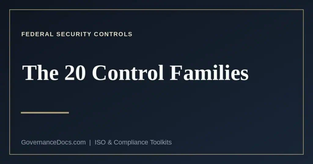 The twenty NIST 800-53 control families