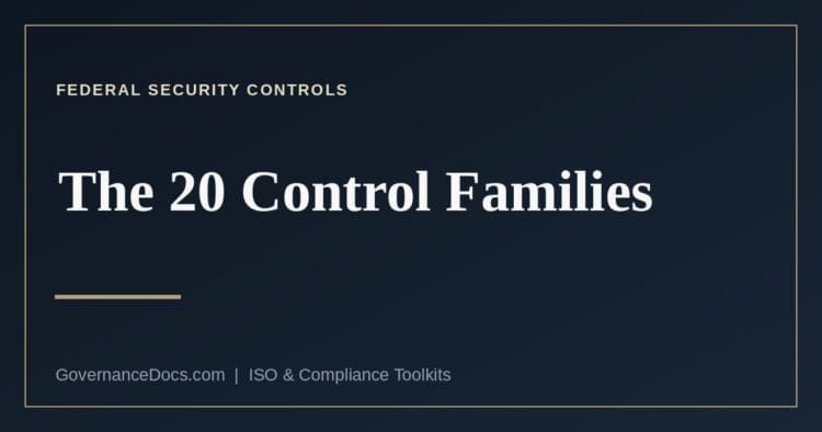The twenty NIST 800-53 control families