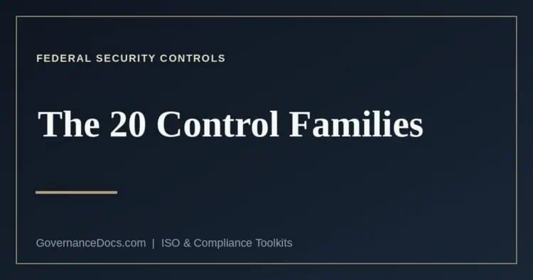 The twenty NIST 800-53 control families