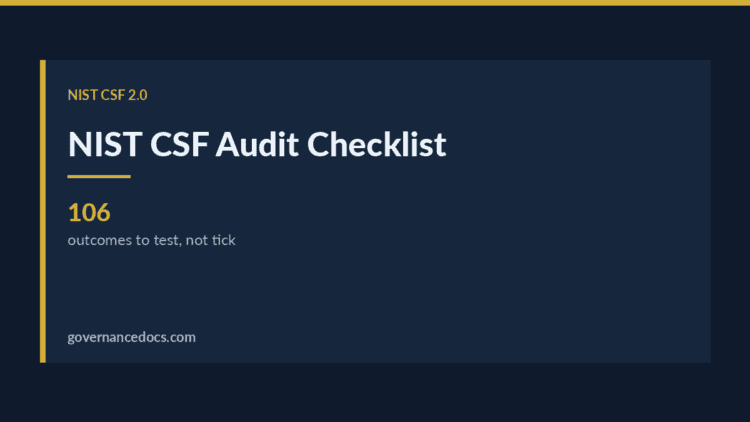 NIST CSF audit checklist — NIST CSF Audit Checklist: 6 Fields Every Line Needs