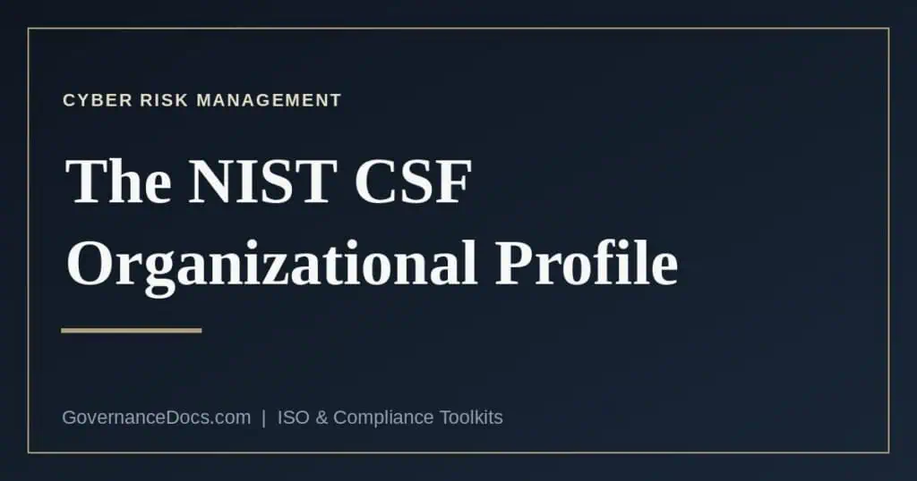 NIST CSF organizational profile step by step