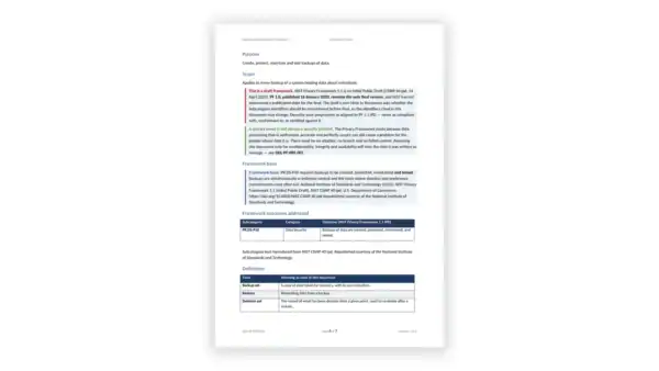 NIST Privacy Framework Toolkit — backup and restoration procedure (GDL-PF-PRO-015)