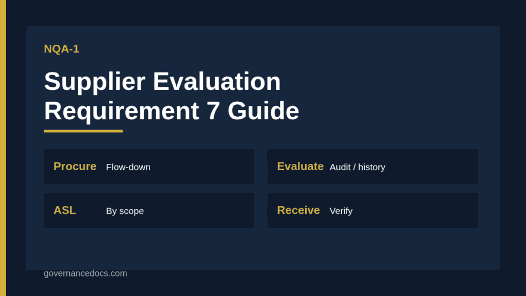 NQA-1 supplier evaluation and approved supplier list