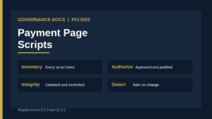 PCI DSS payment page scripts: inventory, authorization, integrity and change detection under requirements 6.4.3 and 11.6.1