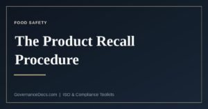 The ISO 22000 product recall procedure