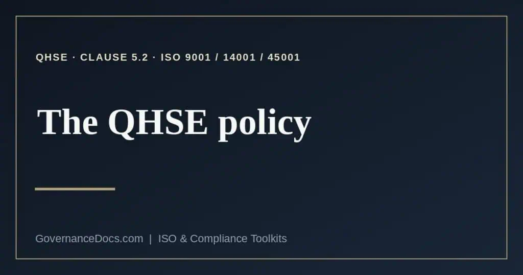 QHSE policy explained