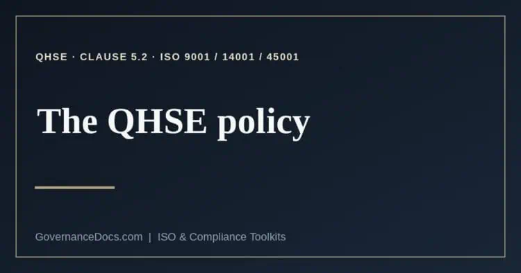 QHSE policy explained