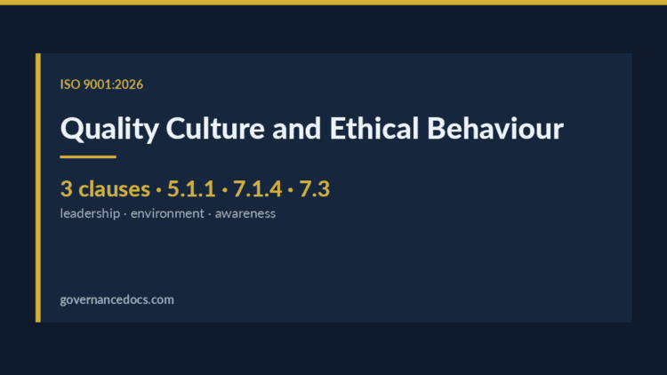 quality culture and ethical behaviour — Quality Culture and Ethical Behaviour: ISO 9001:2026 Essentials