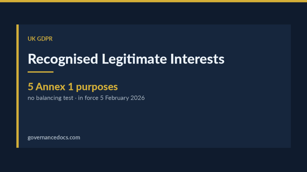 recognised legitimate interests — Recognised Legitimate Interests: The New UK GDPR Lawful Basis Explained