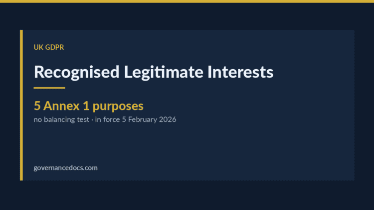 recognised legitimate interests — Recognised Legitimate Interests: The New UK GDPR Lawful Basis Explained