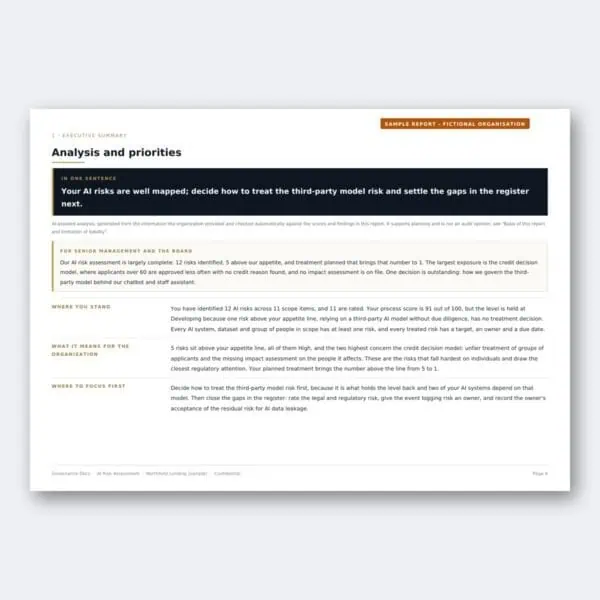 Governance Docs report on analysis and priorities for organizational risk management.