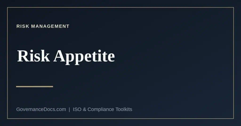 Risk appetite, tolerance and capacity