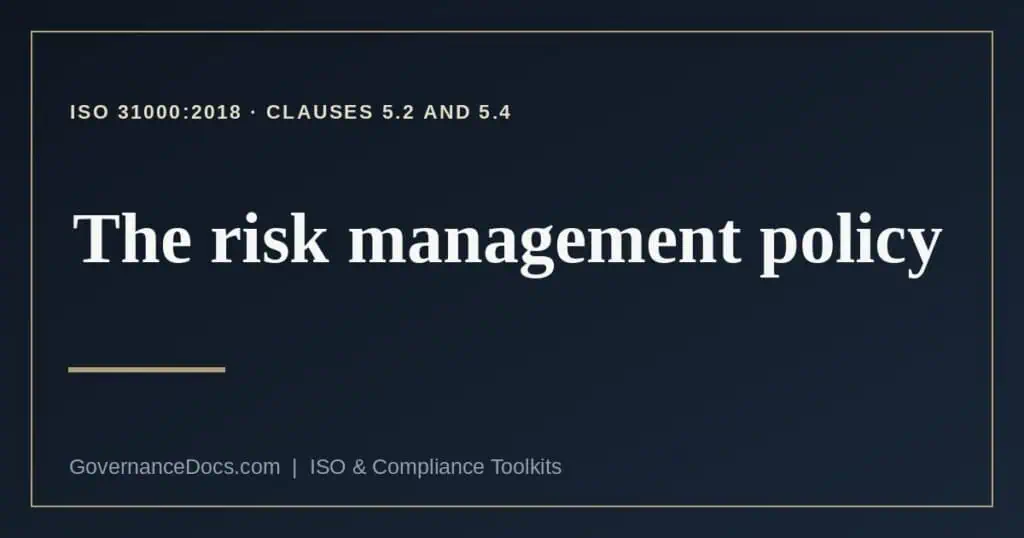 risk management policy explained