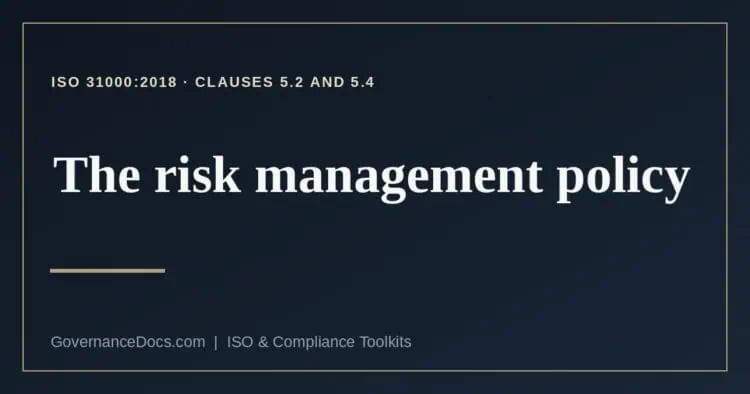 risk management policy explained