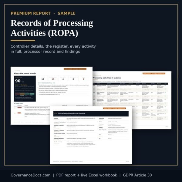 Records of processing activities (ROPA) report sample