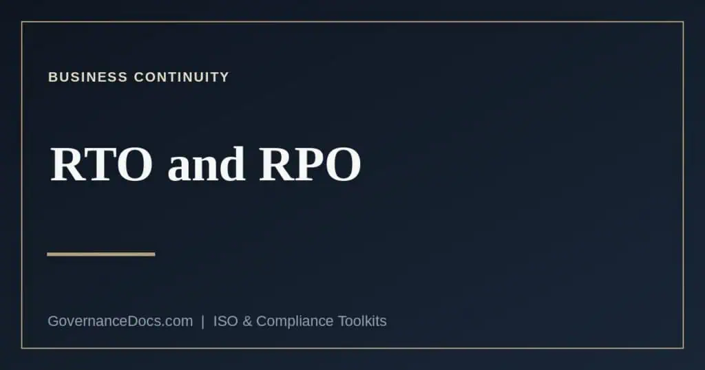RTO and RPO explained