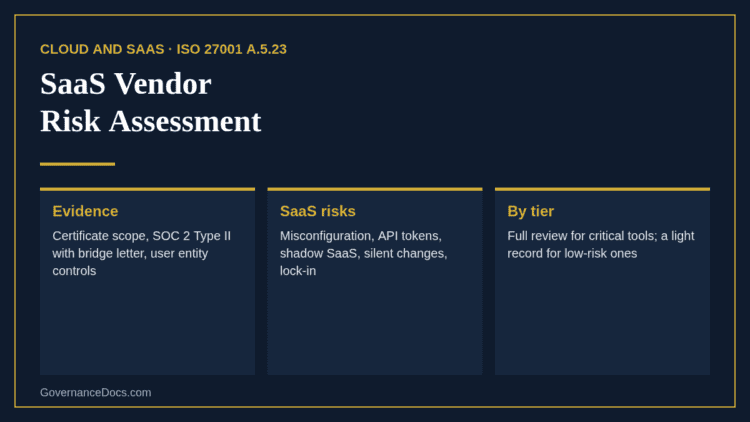 SaaS vendor risk assessment checks: evidence to request, SaaS-specific risks and depth by tier