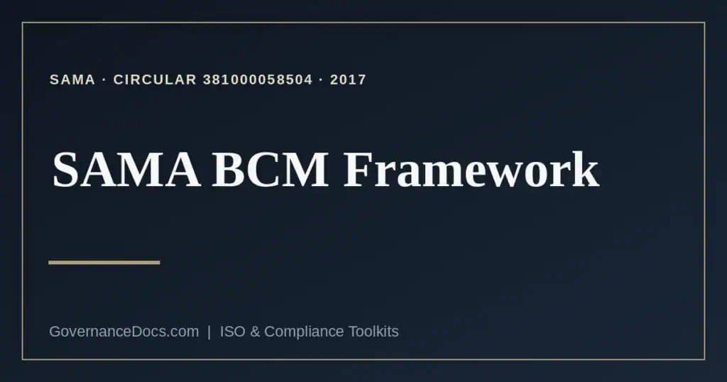 SAMA Business Continuity Management Framework explained