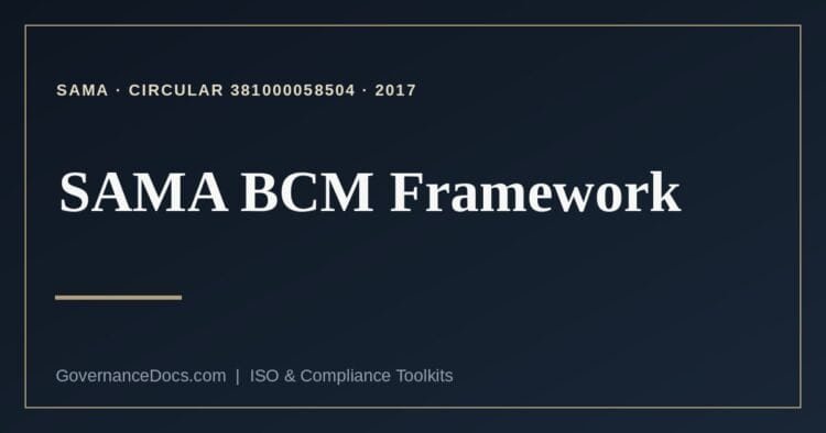 SAMA Business Continuity Management Framework explained