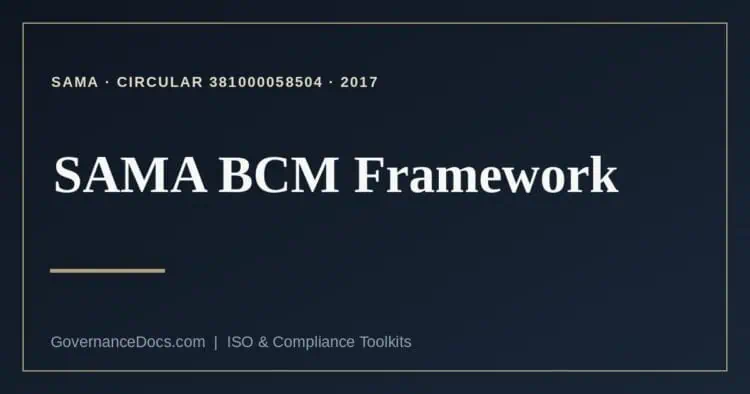 SAMA Business Continuity Management Framework explained