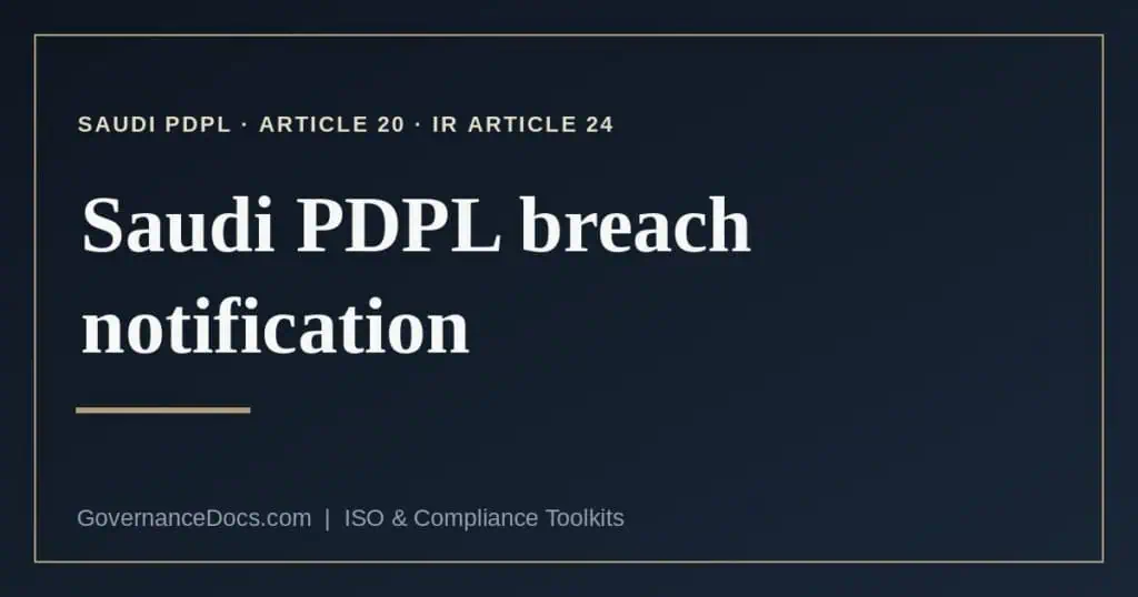 Saudi PDPL breach notification explained