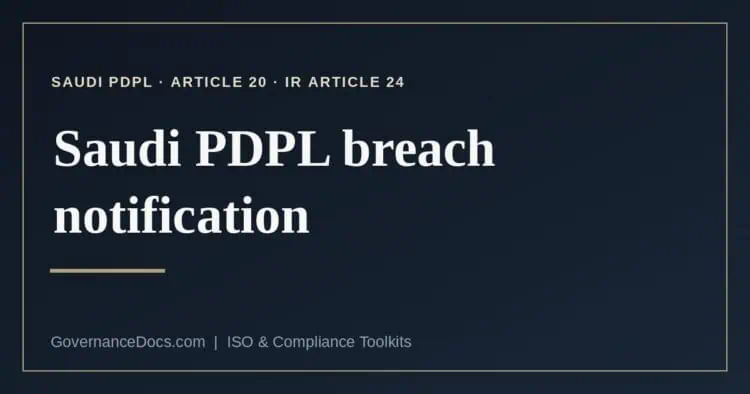 Saudi PDPL breach notification explained