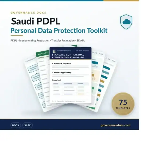 Saudi PDPL Toolkit - 75 Saudi data protection templates