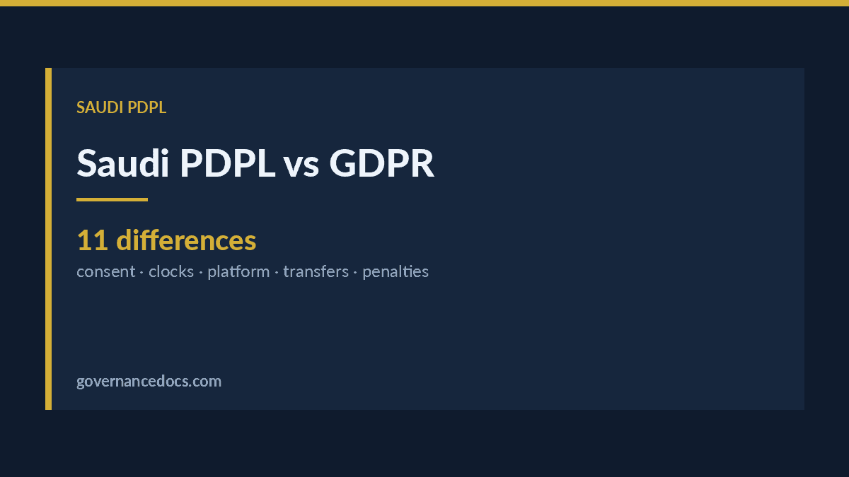 Saudi PDPL vs GDPR: The 11 Differences That Change What You Do Saudi PDPL vs GDPR explained