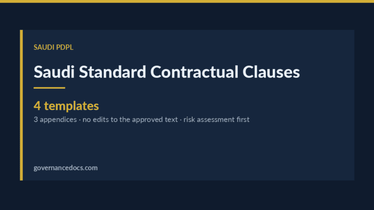 Saudi standard contractual clauses — Saudi Standard Contractual Clauses: Transfers With No Adequacy List