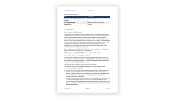 SOC 1 Toolkit sample: GDL-SOC1-RPT-002 - Management's Assertion - Type 2